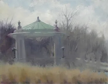 Painting Oil_ForestPark Bandstand Feb_14x11